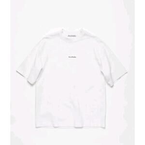 Acne Studios Logo T-Shirt White Made in Portugal Men XS Boxy Fit 100% Cotton